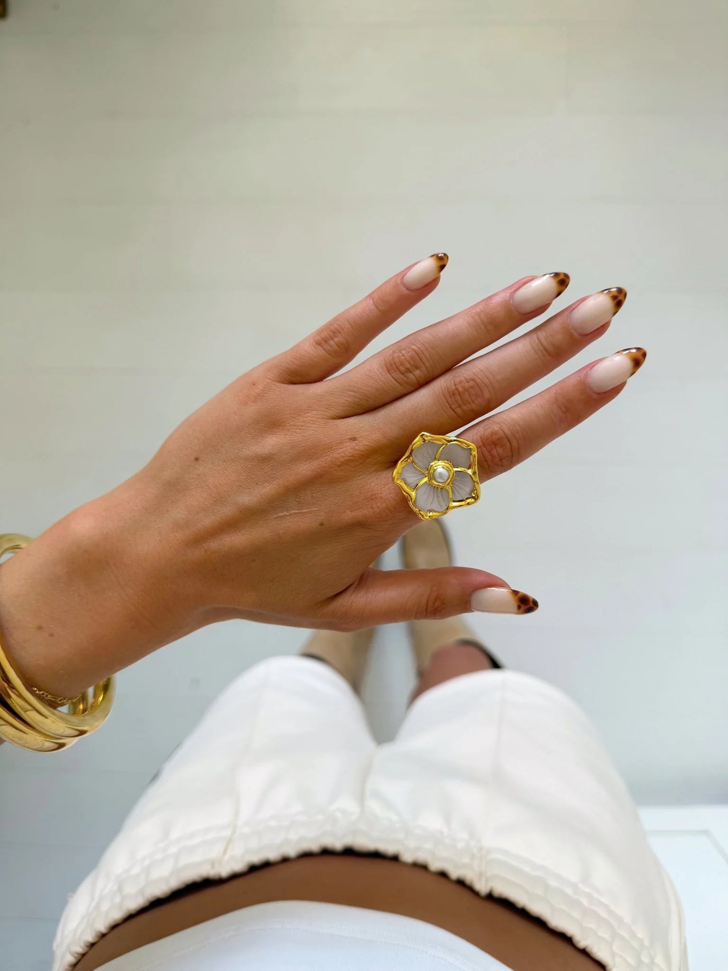 FLOWER PEARL RING